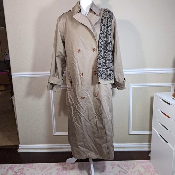 Taupe Double Breasted Trench Coat by Misty Harbor - Picture 11 of 11